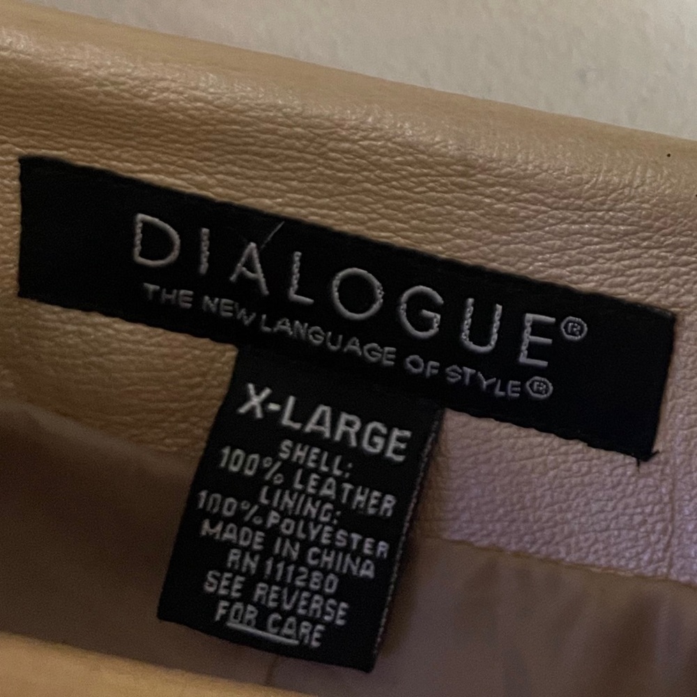 Dialogue Gold Women's Leather Jacket Chic Classic Work - Picture 4 of 11